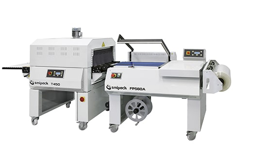 FP560A semi-automatic shrink wrapper L-Sealer and T450 shrink tunnel