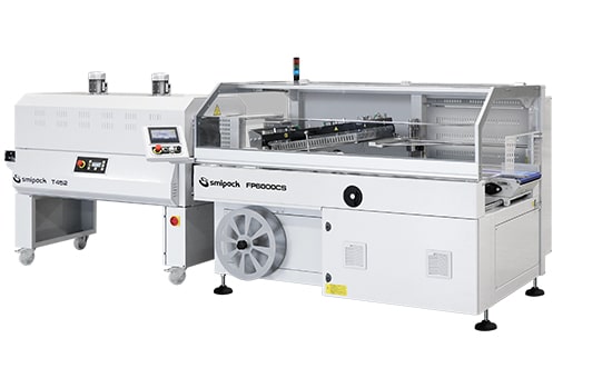 Smipack’s FP Series FP6000CS automatic shrink wrapper L-Sealer and T452 shrink tunnel combo